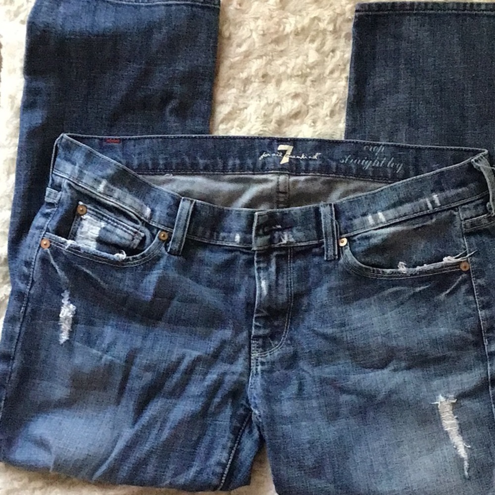 7 for all mankind crop straight leg size 31